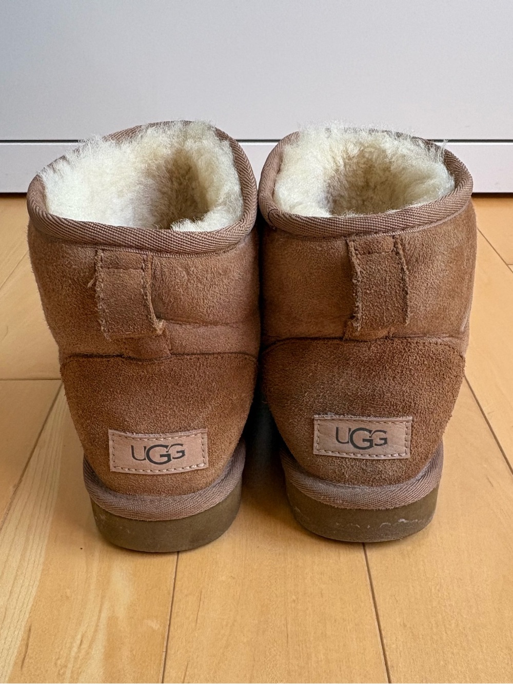 UGG Chestnut Brown Classic Mini Shearling-Lined Suede Boots